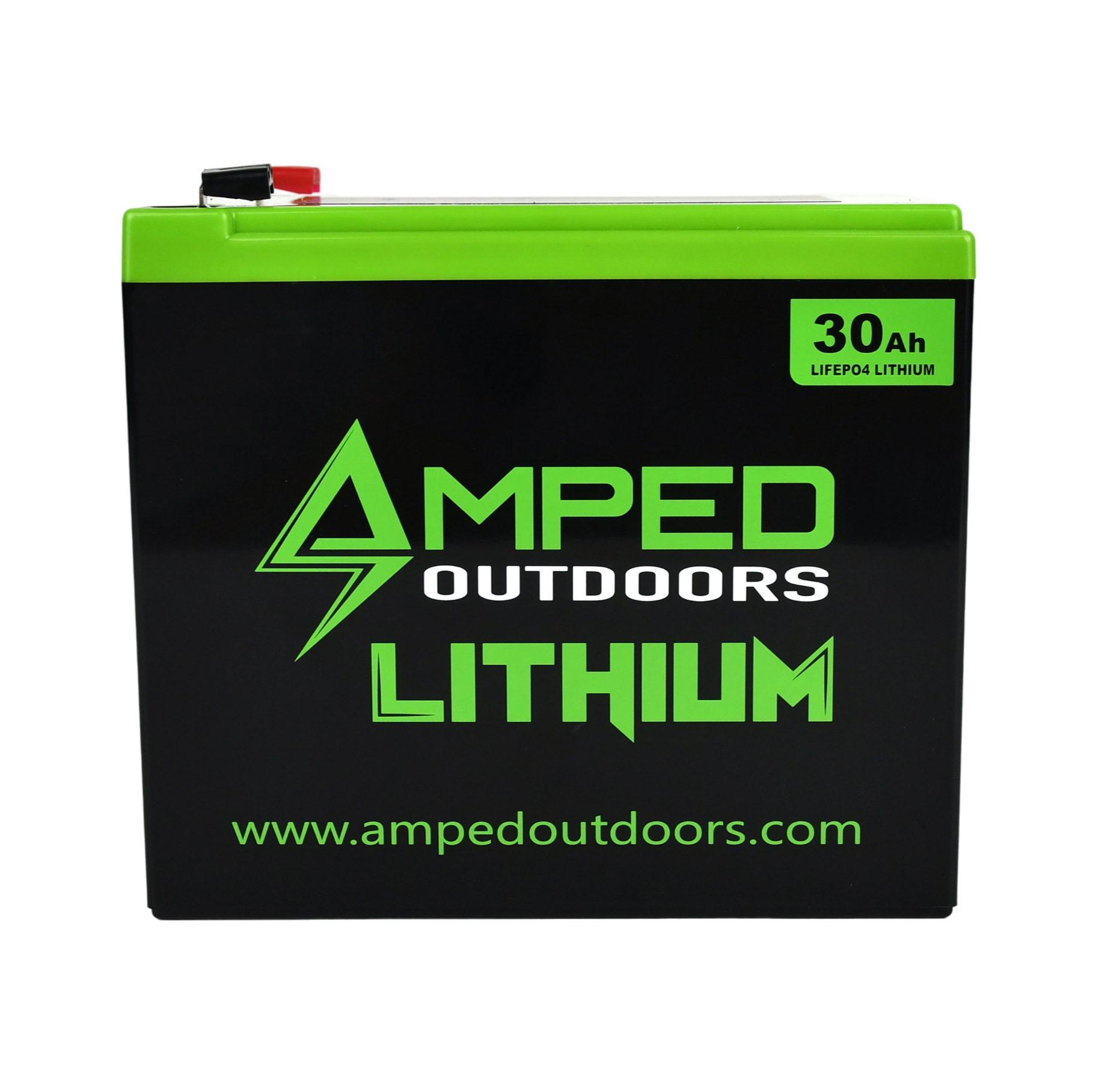 Amped Outdoors 12V 30Ah LiFePO4 Lithium Battery- Wide
