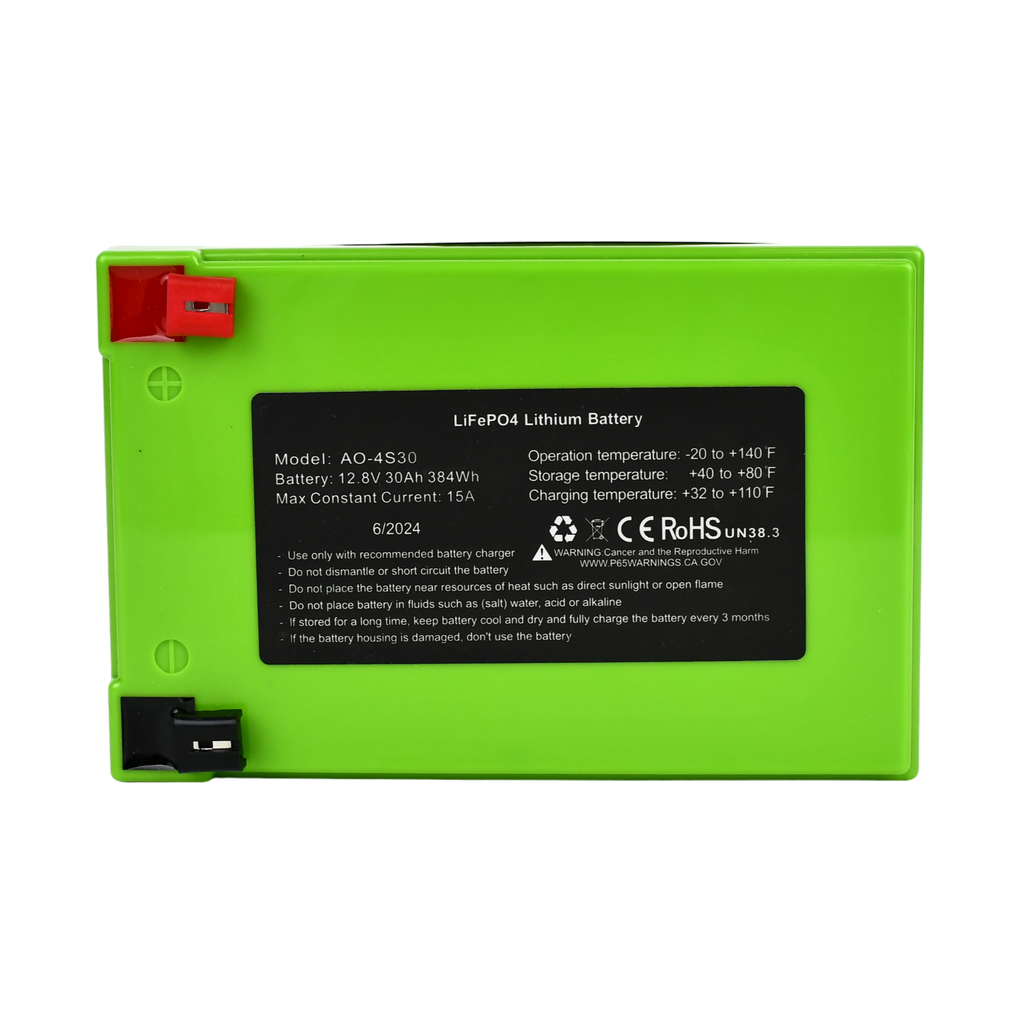 Amped Outdoors 12V 30Ah LiFePO4 Lithium Battery- Wide