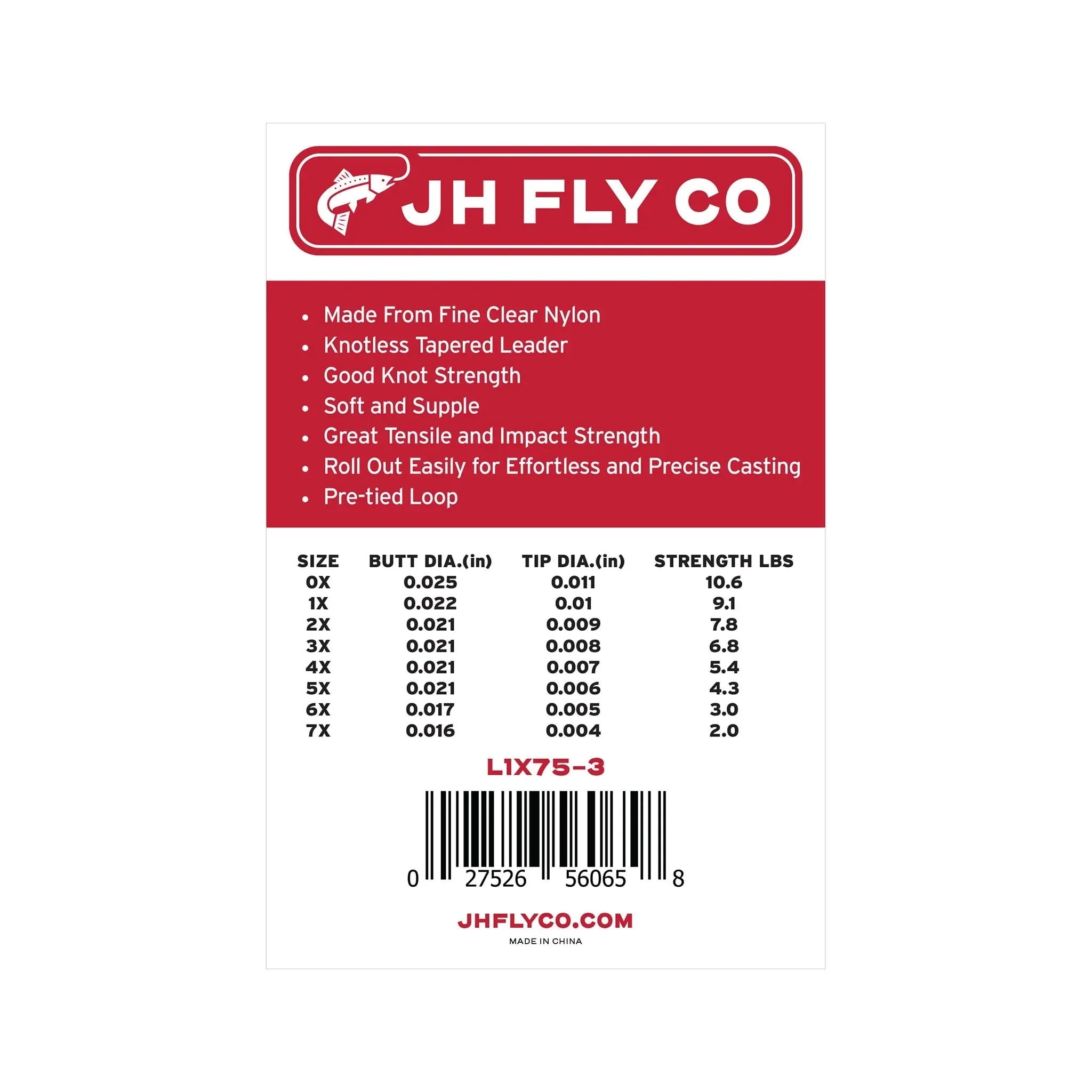 Jackson Hole Fly Company Monofilament Nylon Tapered Leader - 3 Pack