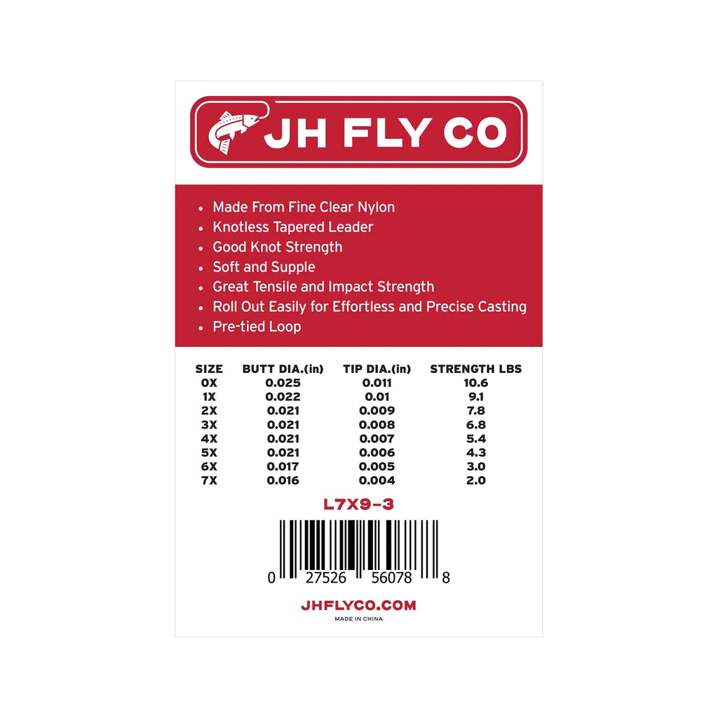 Jackson Hole Fly Company Monofilament Nylon Tapered Leader - 3 Pack