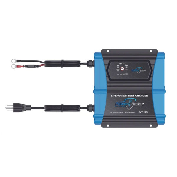 PowerHouse Lithium 12V 15A Waterproof Battery Charger