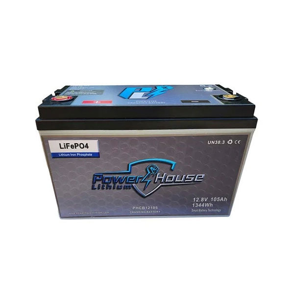 PowerHouse Lithium 12V 105Ah Cranking Battery with Emergency Start