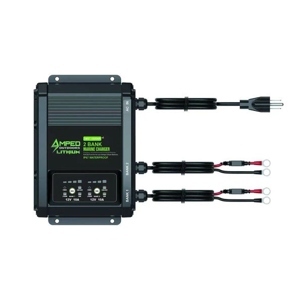 Amped Outdoors 2 Bank 12V On-Board Battery Charger