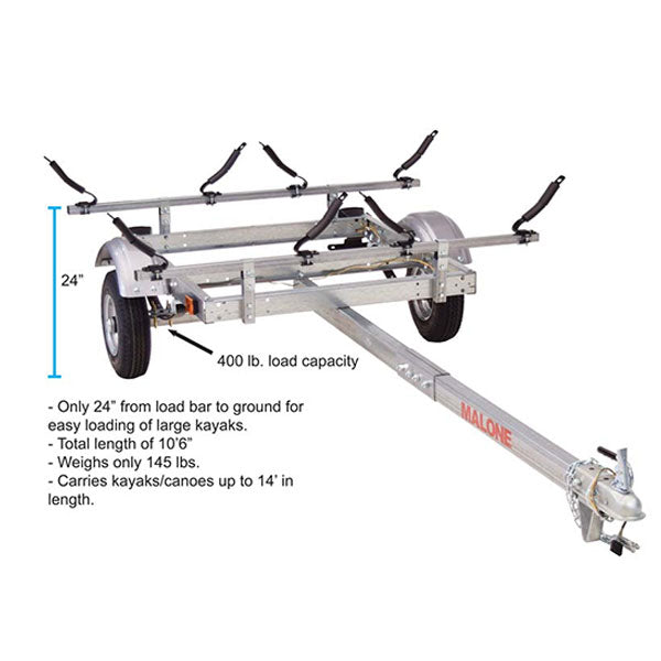 Malone EcoLight 2 Boat Kayak Trailer Package